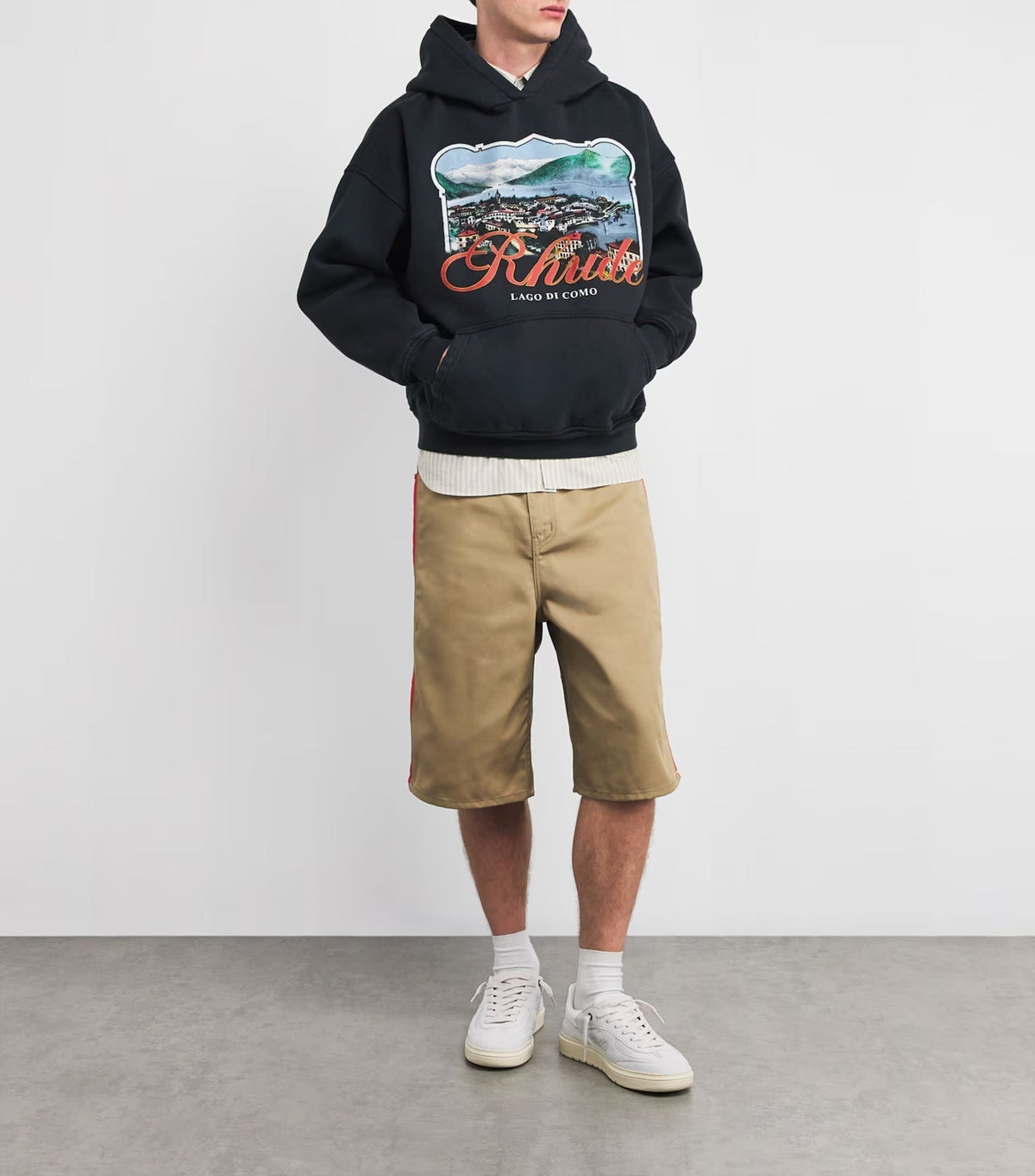 Rhude Black x Harrods Cotton Lago Di Como Hoodie