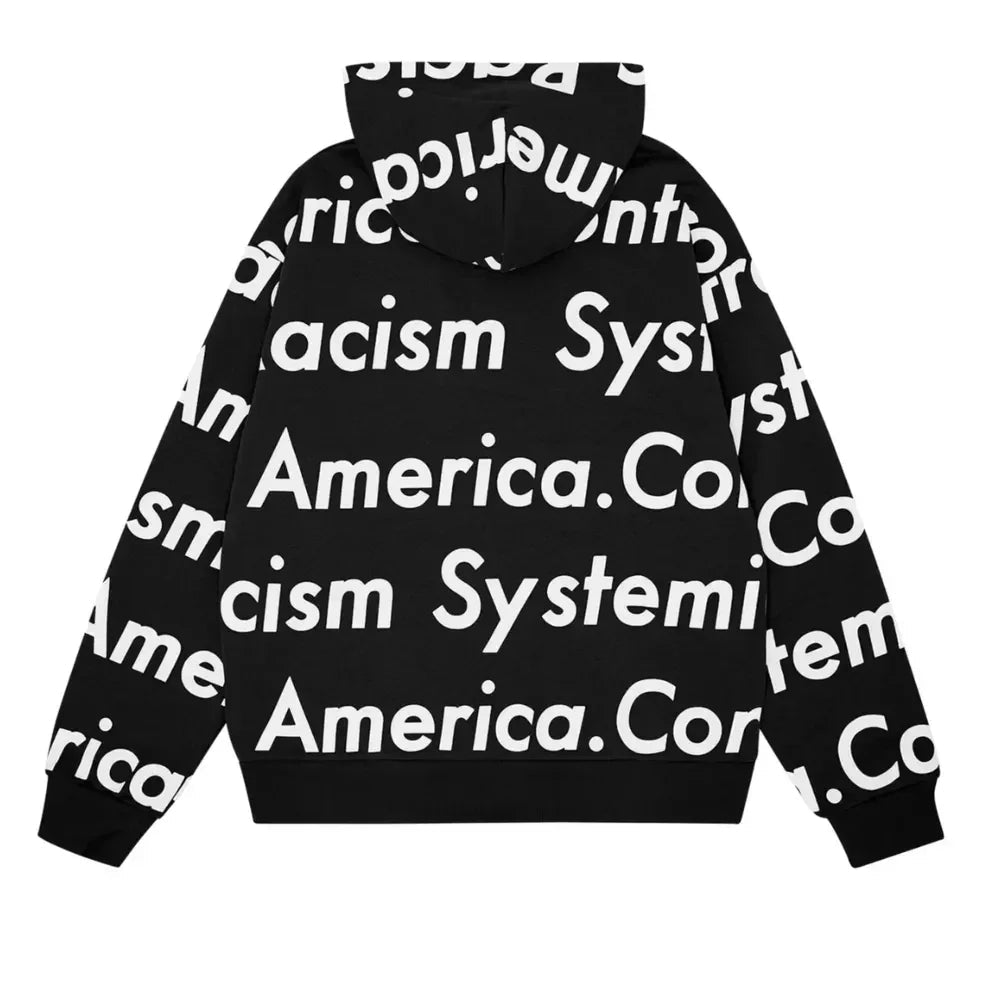 Denim Tears x Arthur Jafa Systemic Racism Controls America Zip Up Hoodie Black