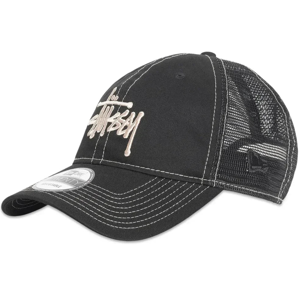 Stussy New Era 9Twenty Basic Trucker Black